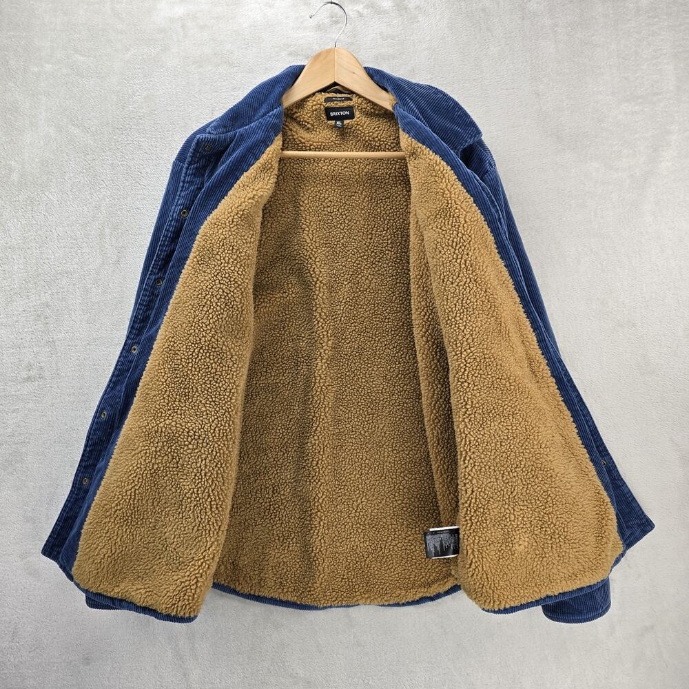 Brixton Durham Sherpa‎ Lined Jacket Mens Joe Blue Corduroy Relaxed Fit - Picture 7 of 13